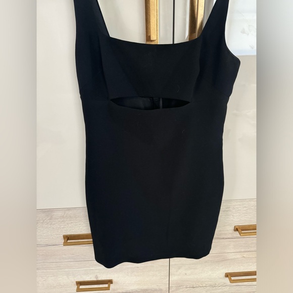Halston - Black Sleeveless Mini Dress w/ Bust Cutout - Picture 3 of 4
